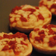 Close-up of Bagel Bites with pepperoni bits